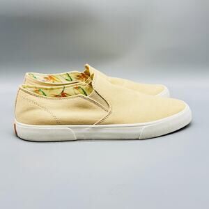 Vionic Shoes Women 10 Beige Canvas Groove Slip On Comfort Tropical Floral Lining